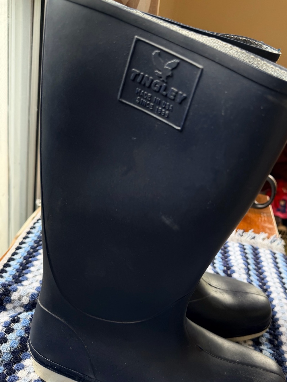 Woman's Tingley Navy Rubber Rain Boots
